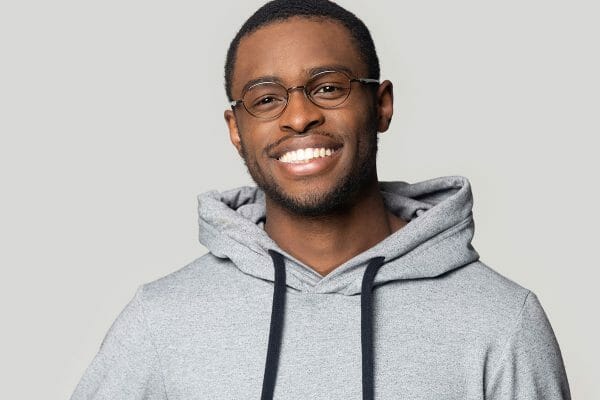 Man Wearing Glasses Smiling